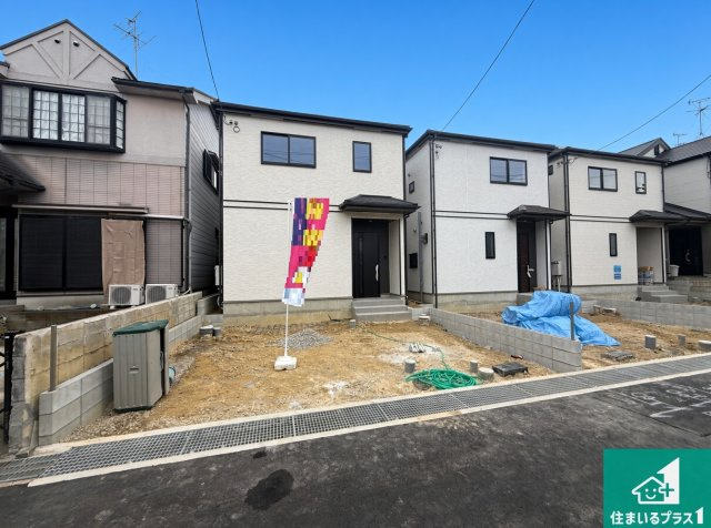 松原市小川　新築一戸建ての外観|現在の進捗状況です！順調に作業進行中、完成が待ち遠しいです！詳細の間取り等、お気軽にお問い合わせください！