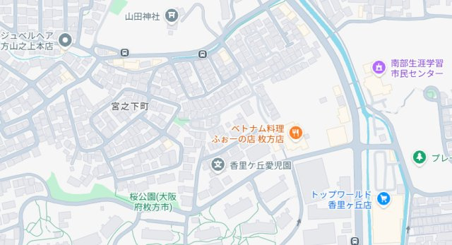 枚方市宮之下町　第1期　売土地の地図