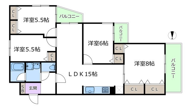 【間取り】 | シャルマンコーポ千里山BC棟 | エイブルにて取扱い可能な住宅ローンは、全部で10種類以上！お客様にピッタリの住宅ローンを当社のFPよりご案内させて頂きます。住宅ローンのご相談だけでも、お気軽にご相談下さいませ。