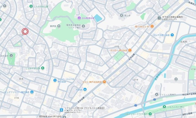 神戸市西区白水1丁目　土地の地図