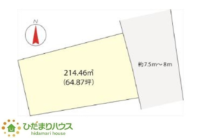 【土地図】 | 水戸市藤柄町　売地　64坪 | 前面道路が広く、車の出し入れしやすい。
