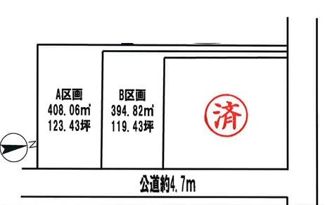 【土地】比企郡川島町吹塚売地 B区画の土地図