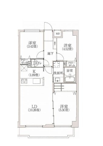 コスモリード学芸大学の間取り