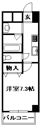 【間取り】 | ヴェルドミール | 401号室　1K