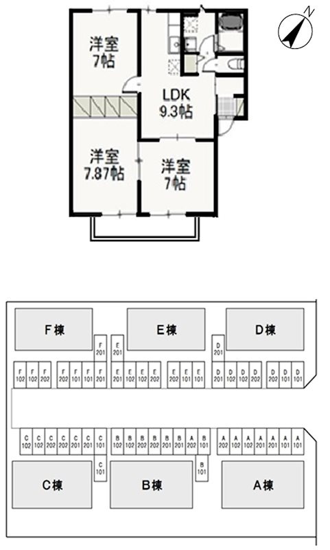 ミルグレース大福 E の間取り