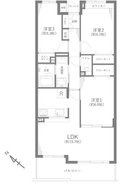 ヴィルヌーブ川越の間取り