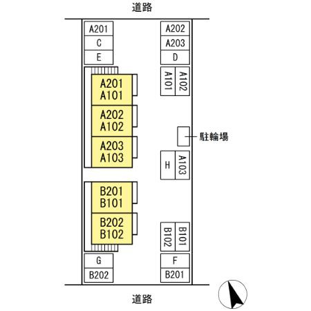ハイライズ新涯　B棟の区画図