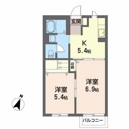 ビューハイツ山崎町 Ｃの間取り