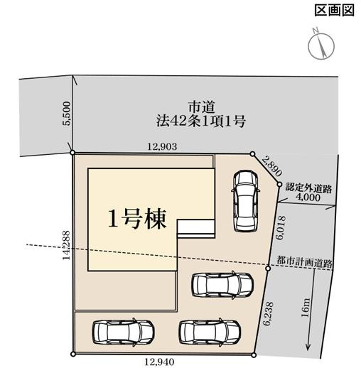 第1土浦市神立町　新築戸建の区画図