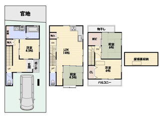 【間取り】 | 山科区西野楳本町　中古戸建