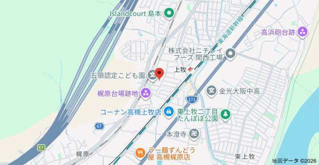 エスリード高槻上牧の地図