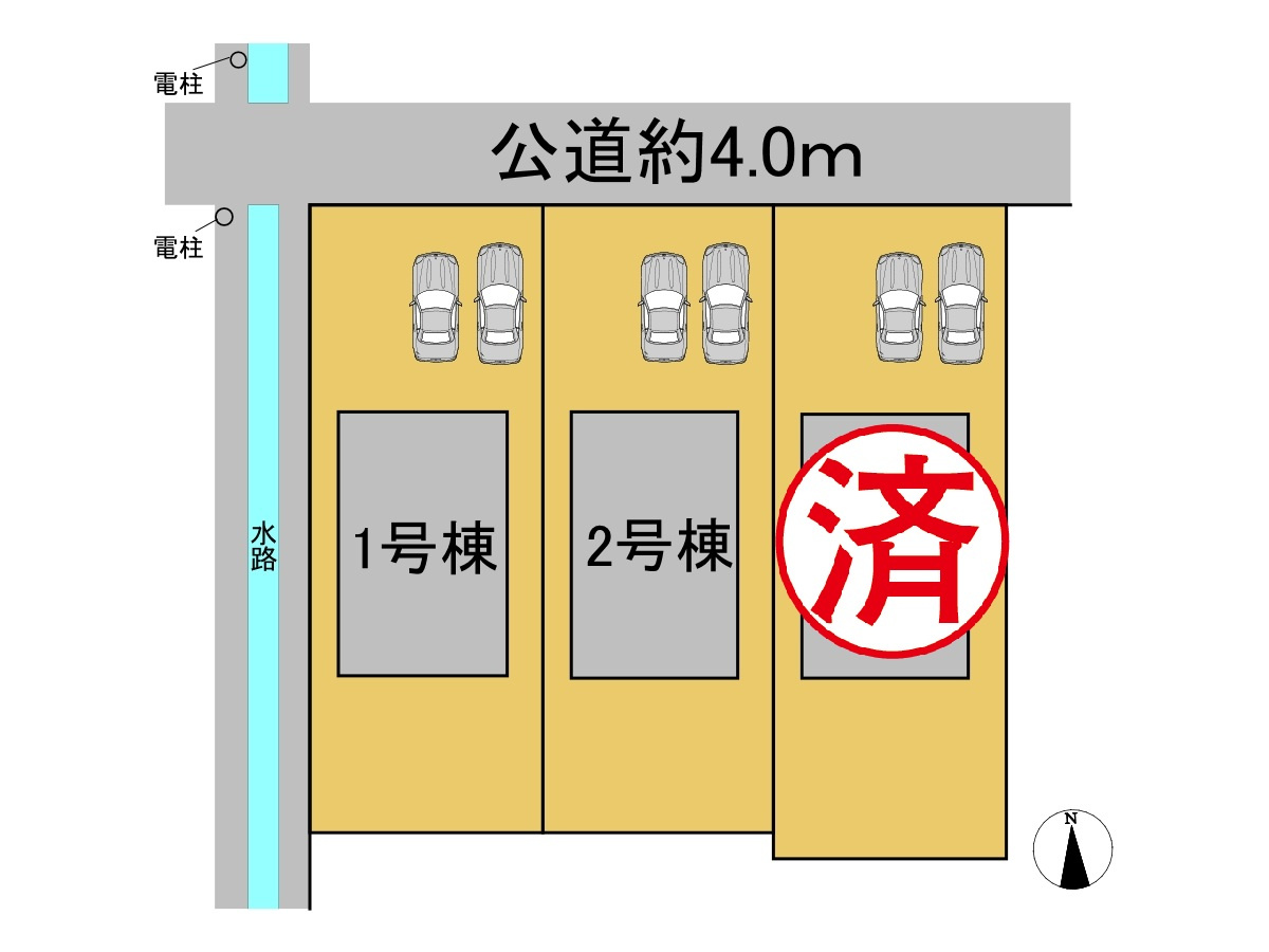 タマタウン　大垣市浅草町3丁目（江東小）　全3区画分譲の区画図|■区画図
■YAMADA電機の　ヤマダ不動産　株式会社リライフ　
いつでもお問合わせ下さい。