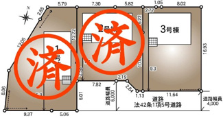 【区画図】 | 郡山市大槻町針生金畑新築一戸建て3棟
