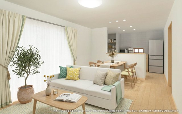 【完成予想図】 | 【LDK　イメージパース】
※画像は設計図面を基に作成したイメージです。