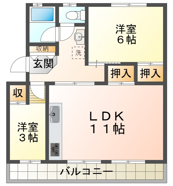 新多聞第ニ住宅の間取り