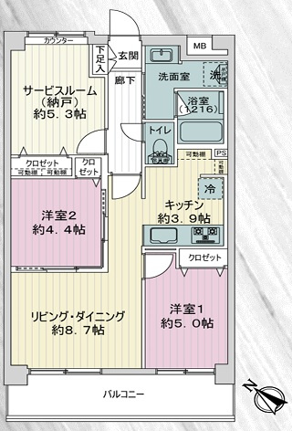 あっちこっちに駅！こっちそっちにコンビニ！しかも平坦！一人暮らし？ファミリー住まい？どっちにしても超便利な最強立地！な、【ピュアシティ横浜6】リノベーションの間取り