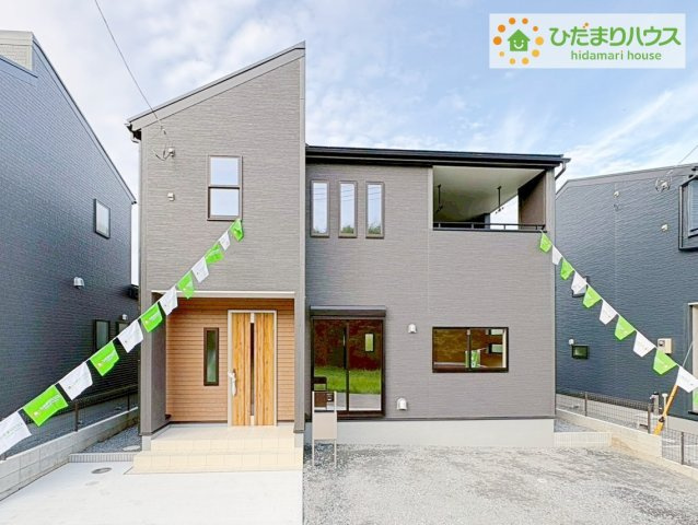 日立市田尻町6期　新築戸建　3号棟の外観|黒を基調とした明るい印象を受ける外観です！