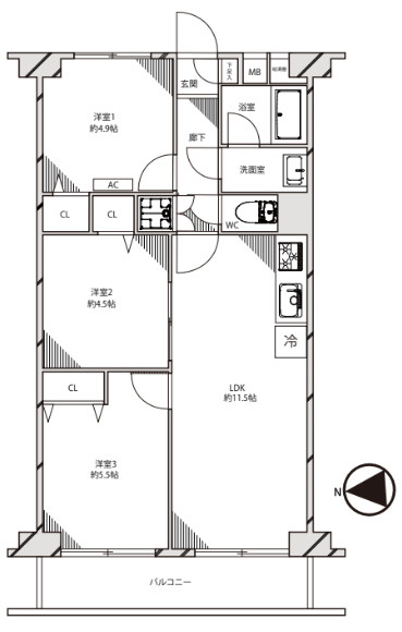 『八王子市マンション』秀和めじろ台レジデンス【仲介手数料無料】　八王子市椚田町1210の間取り|～仲介手数料無料☆八王子ひなた不動産～秀和めじろ台レジデンス