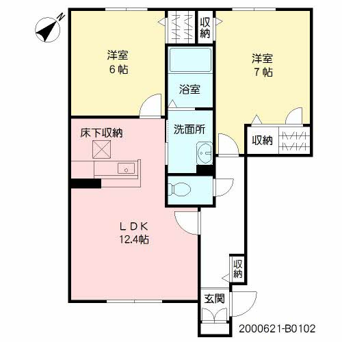 パストラル久留米B棟の間取り