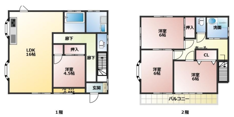 【中古戸建 】行田市大字持田の間取り|■間取り図｜敷地面積：107.01㎡（約32.37坪）建物面積：94.39㎡（約28.55坪）