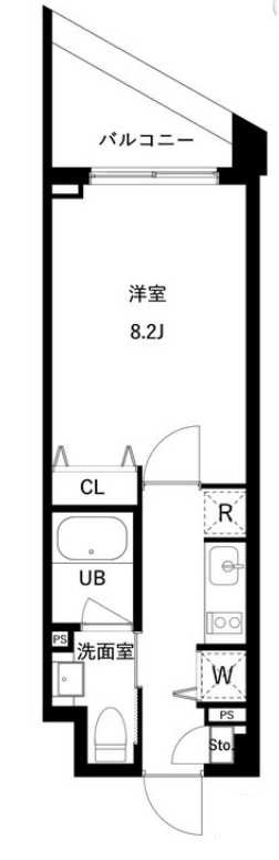 JMFレジデンス世田谷三宿　ペット相談　最上階　ネット0　南向きの間取り