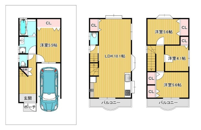 横小路5丁目　中古戸建の間取り