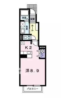アダージョ美野島Bの間取り|使いやすい間取りです。