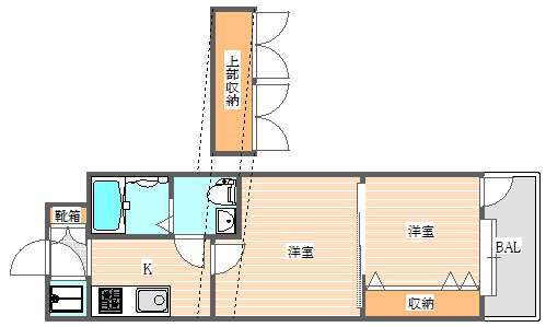 No.51　PROJECT2100日赤通り(オリエントビルNo.51)の間取り|使いやすい間取りです。