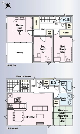 【間取り】 | 富士宮市粟倉南町第2　新築戸建て　2号棟