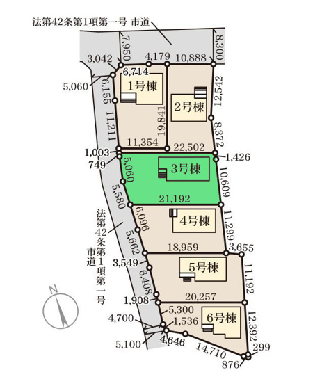 【区画図】 | リーブルガーデン.S前橋市樋越町第4ー③ | 敷地面積ゆったり80坪以上！