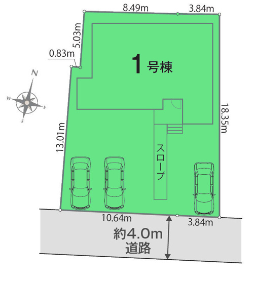 【区画図】 | リナージュ前橋市下石倉町01期ー① | 南接道に面した暖かな敷地面積70坪以上！