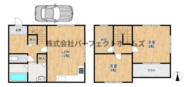 竹の内町戸建　賃貸の間取り