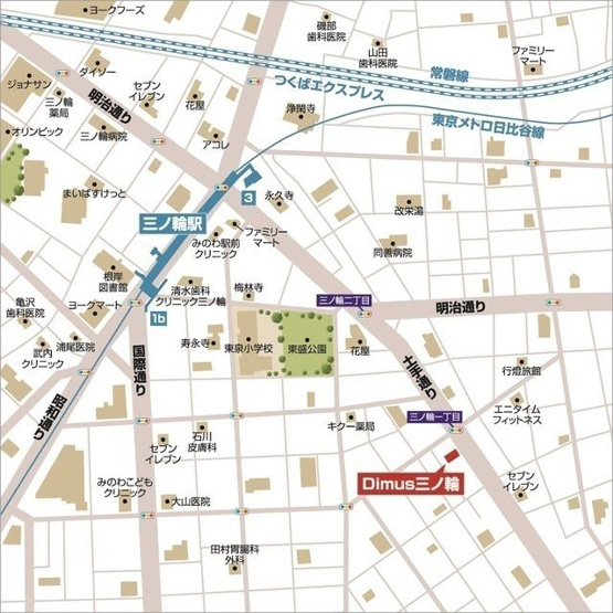 【地図】エスタート三ノ輪
