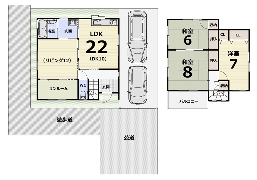 東羽衣　戸建の間取り