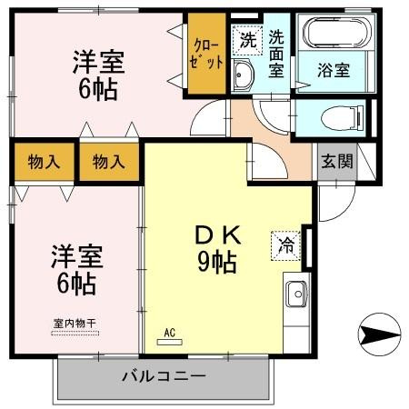 リベルタ　スクエア　A棟の間取り