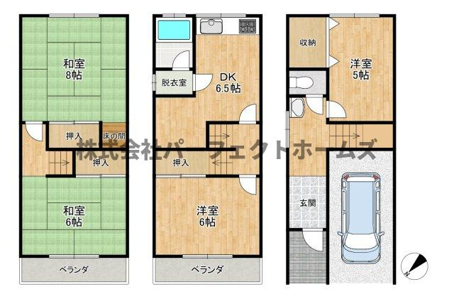 長尾家具町4丁目戸建　賃貸の間取り