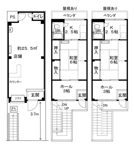 東九条西山町　藤本マンションの間取り