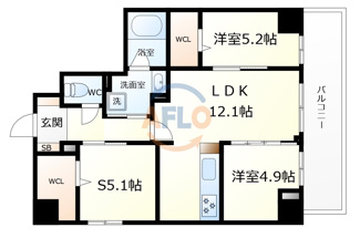 【間取り】 | シスネ難波宮　南大江小学校区 | シスネ難波宮　間取り