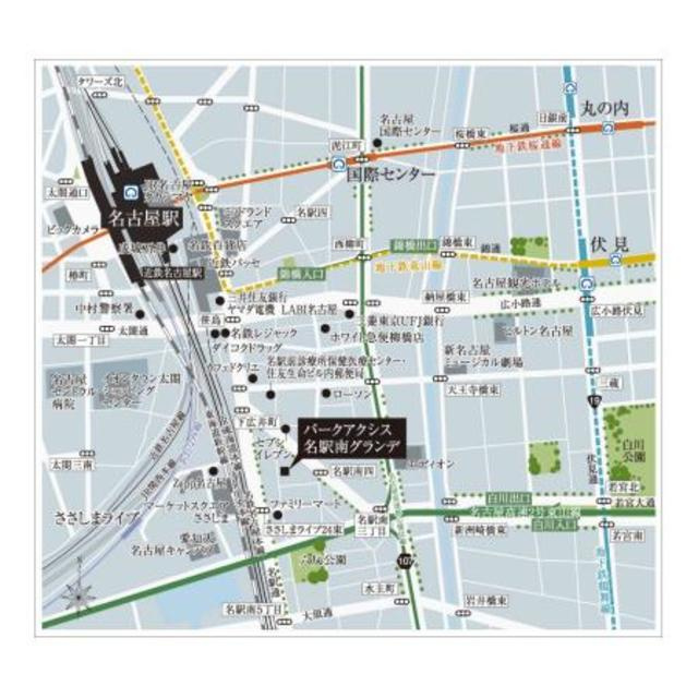 パークアクシス名駅南グランデの地図