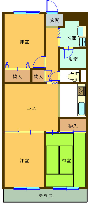 六高台サンハイツA棟の間取り
