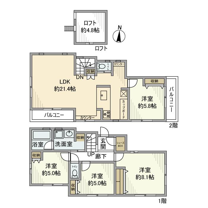 中井戸建の間取り