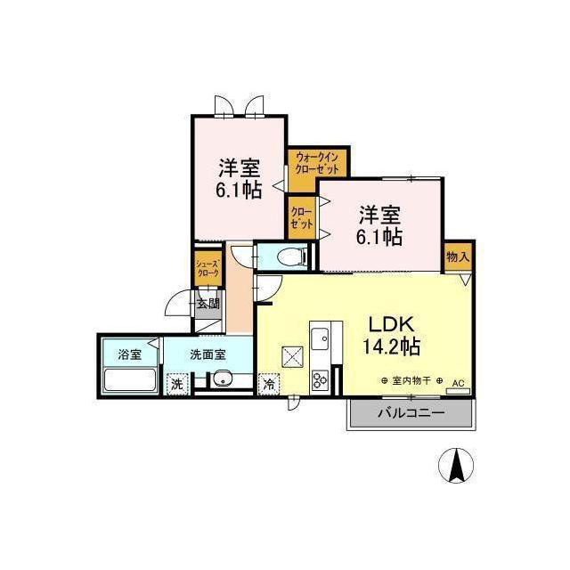 岐阜市則武中３丁目のアパートの間取り