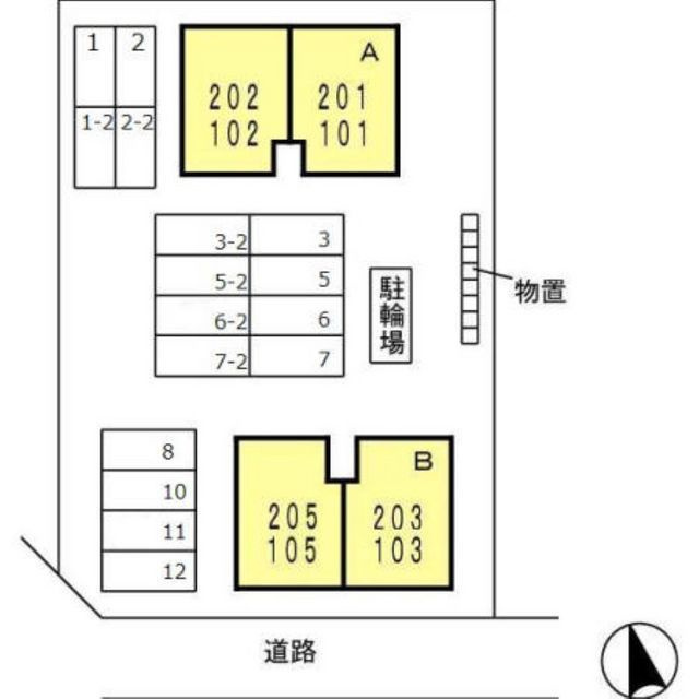 シュロス．眉山Ａ･Ｂの駐車場