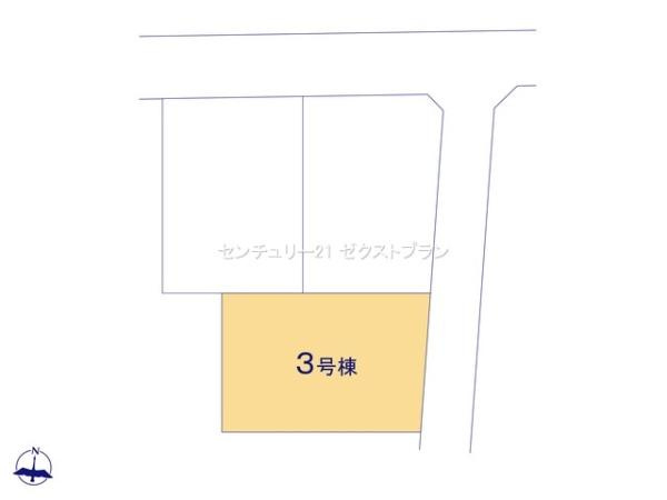 安中古屋 3号棟の区画図|区画図