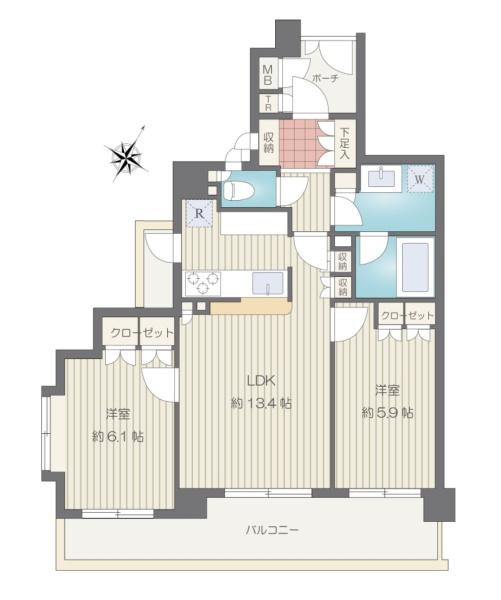 びゅうパルク横濱片倉弐番館の間取り|収納が多く使いやすい間取りです。