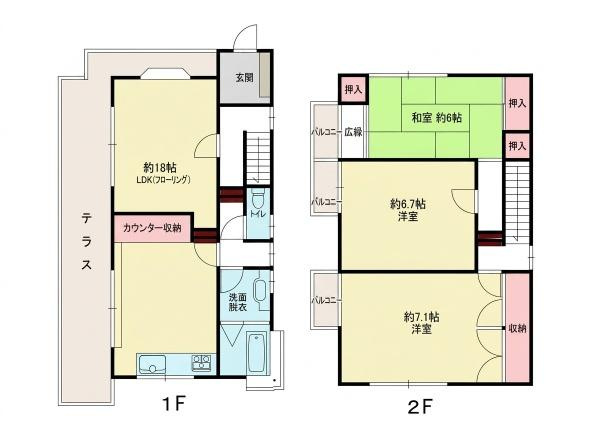 横浜市青葉区桜台の中古一戸建の間取り