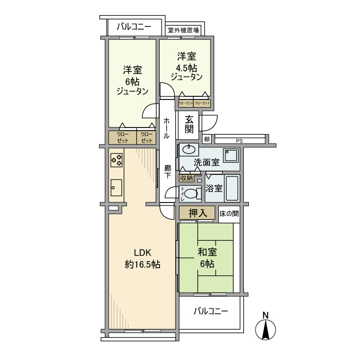 青葉の森公園通り５号棟の間取り