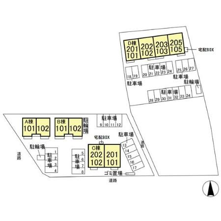 アクアパーム　Dの区画図