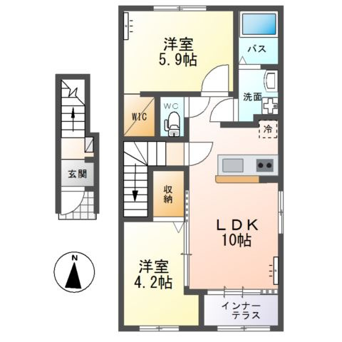 仮）水戸市堀町新築アパートの間取り