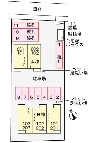 シャトンＢの駐車場